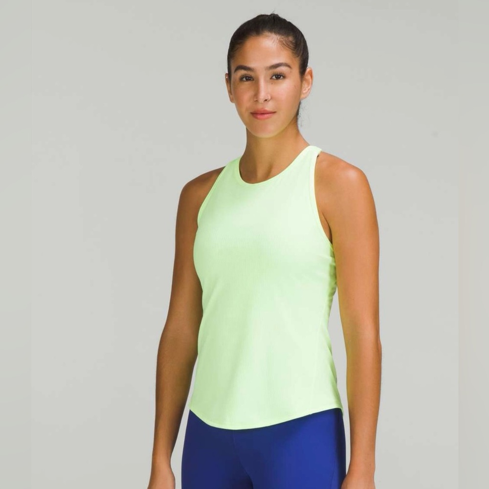 Lululemon Base Pace Ribbed Tank Top Faded Zap/neon Yellow, size 6